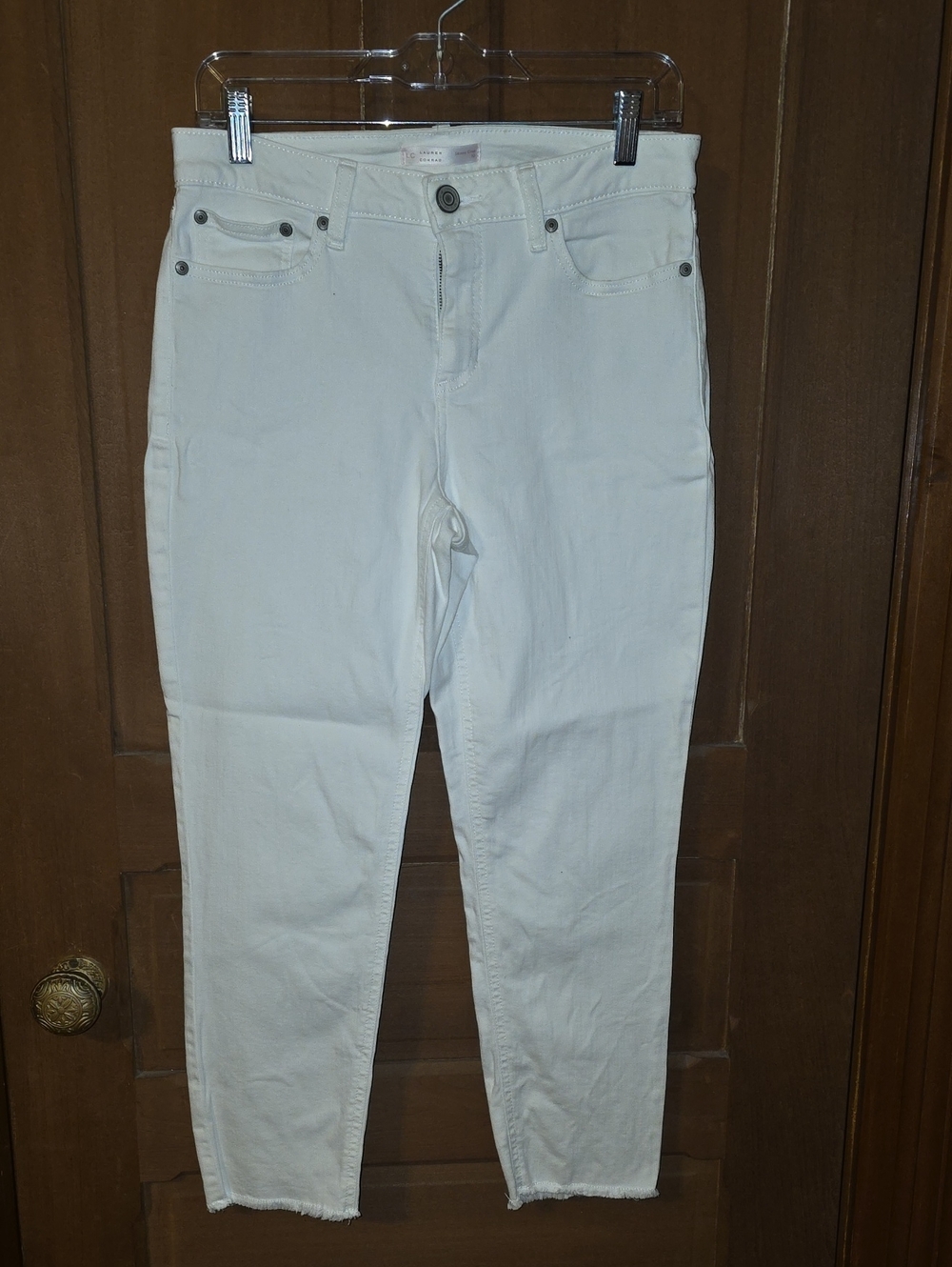 LC Lauren Conrad White Cropped Ankle Jeans